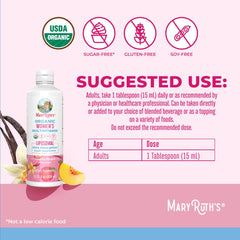 MaryRuth Organics Women's Multivitamin liposomal pour demonstrates easy daily dosing.