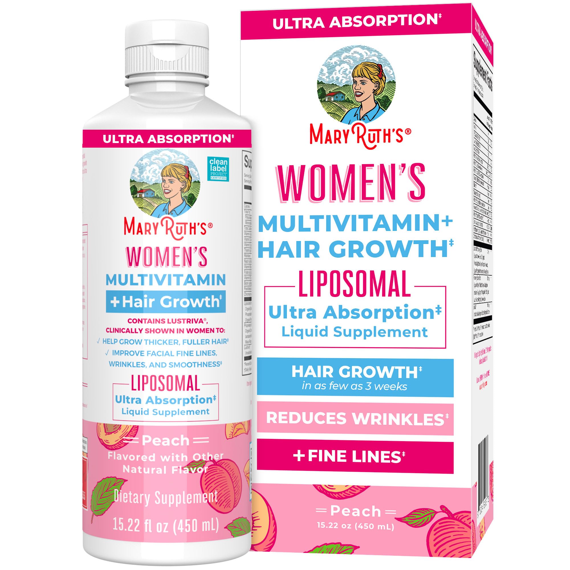 MaryRuth Organics Lustriva bottle for hair growth support