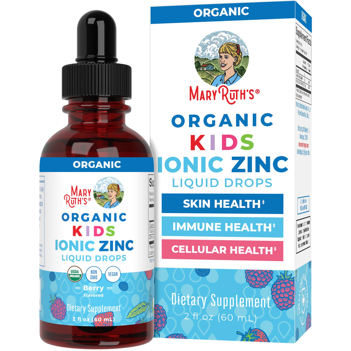 MaryRuth Organics zinc kids bottle with dropper for easy daily use.