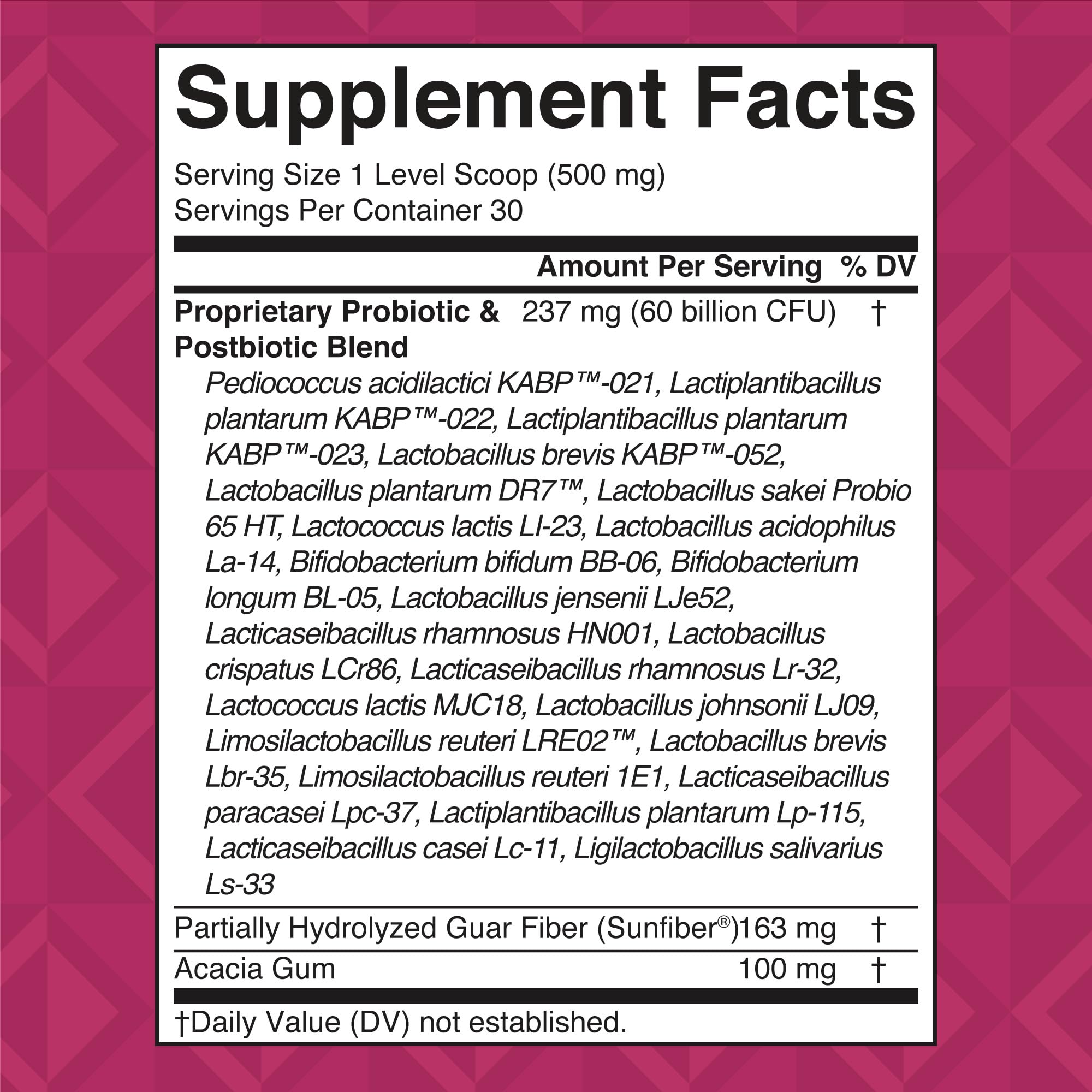 MaryRuth's probiotics bottle displaying 60 billion CFU per serving