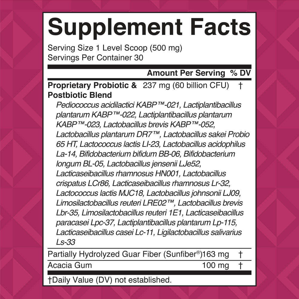MaryRuth's probiotics bottle displaying 60 billion CFU per serving