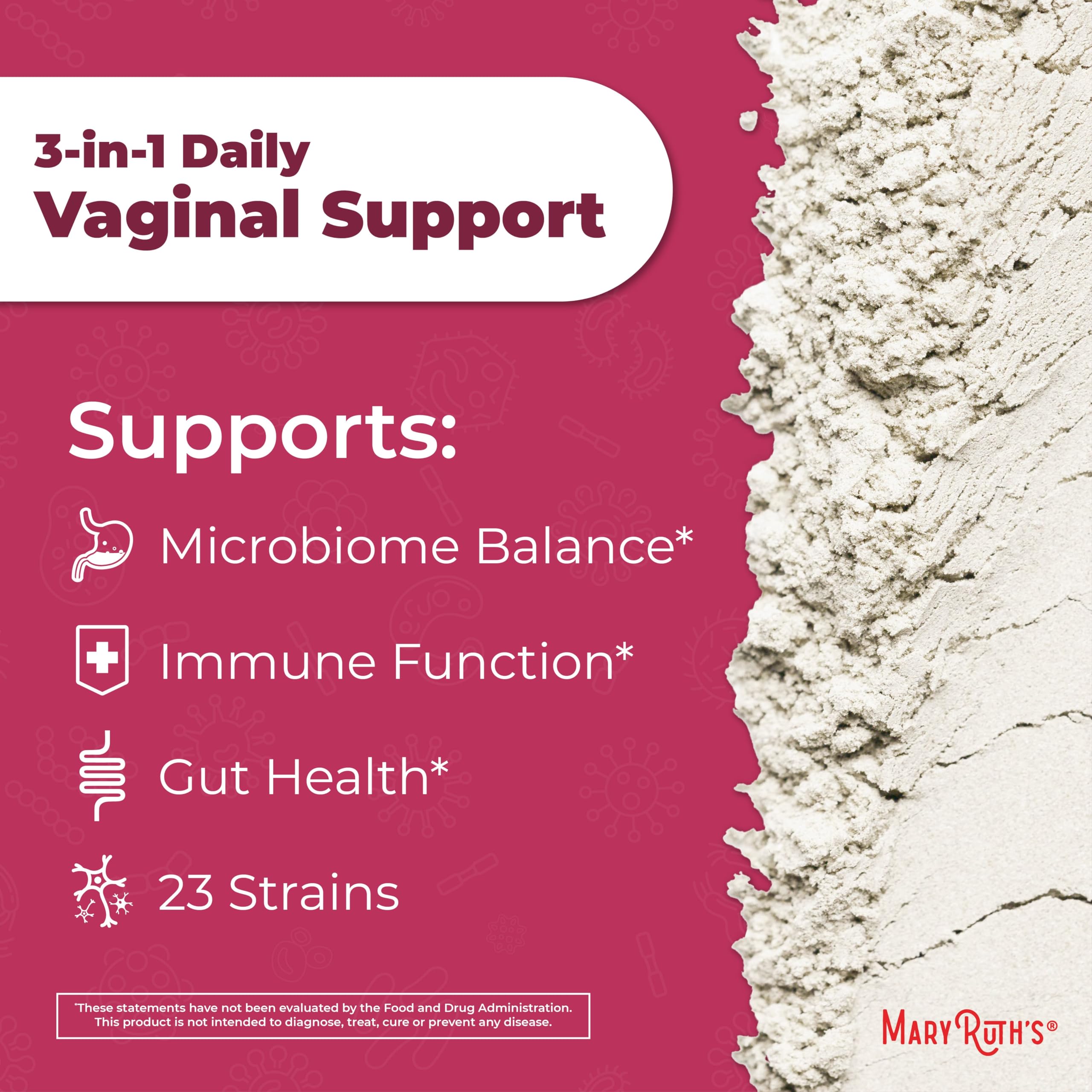 MaryRuth's packaging of probiotics demonstrates shelf-stable vegan formula