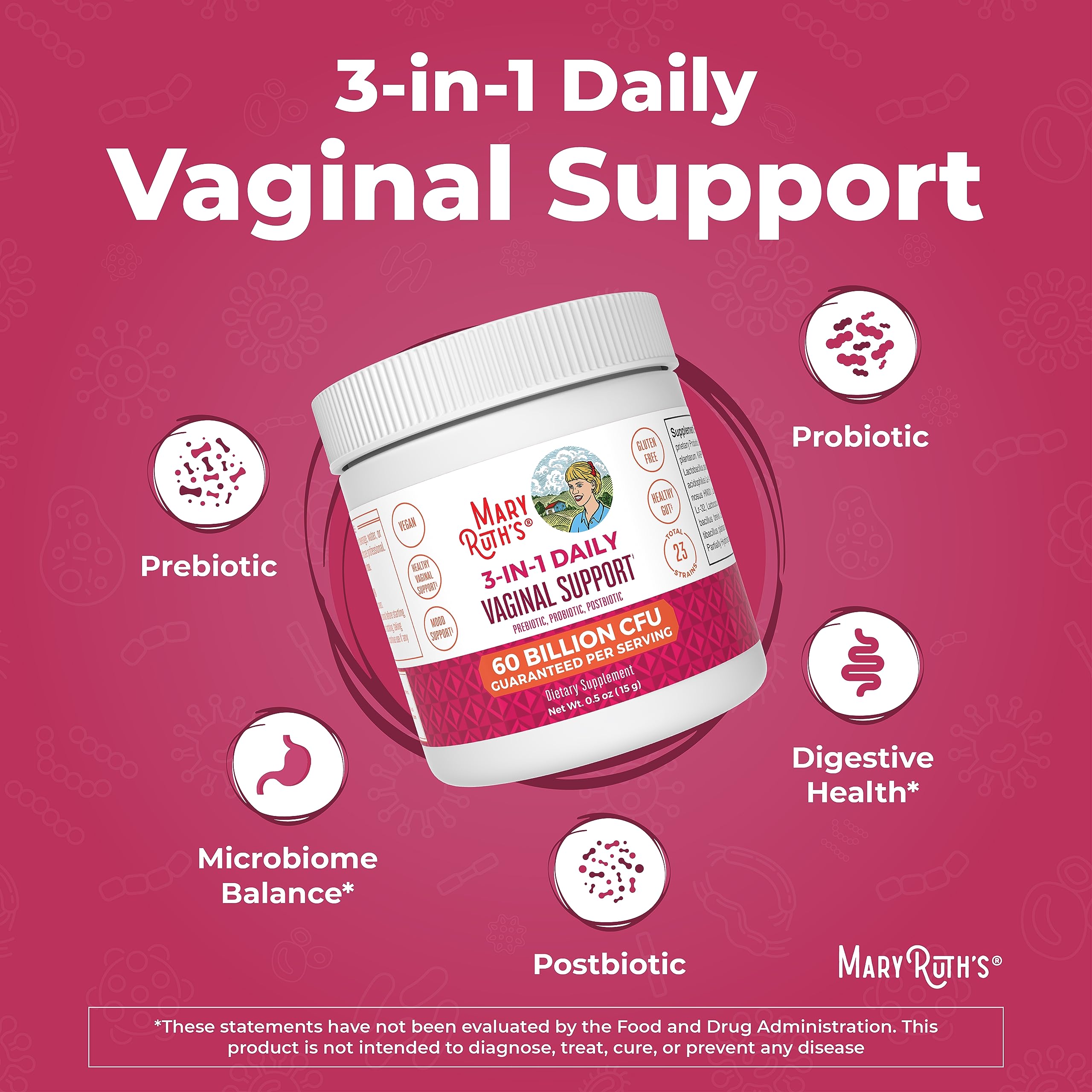 MaryRuth's 0.5 oz probiotic powder packaging ideal for travel routines