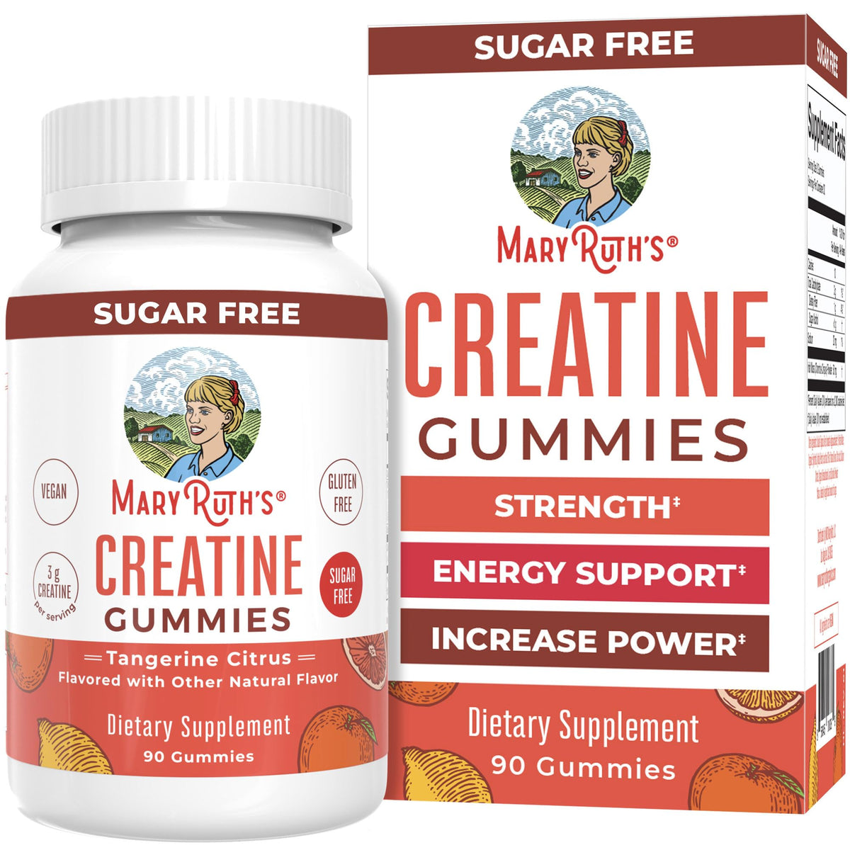MaryRuth Organics Creatine Gummies bottle front for convenient daily supplementation