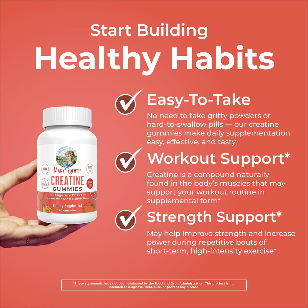 MaryRuth Organics Creatine Gummies vegan, non-GMO label