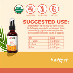 MaryRuths Organic label closeup shows USDA Organic vegan formula.
