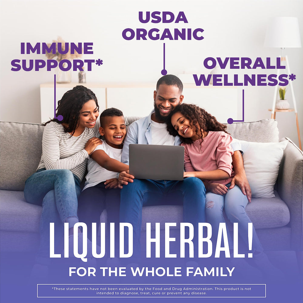 MaryRuth's elderberry syrup being poured into a glass for quick serving.