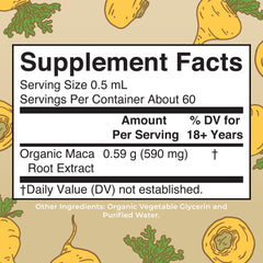 Close-up of dropper releasing MaryRuth's Maca Root Drops for precise dosing
