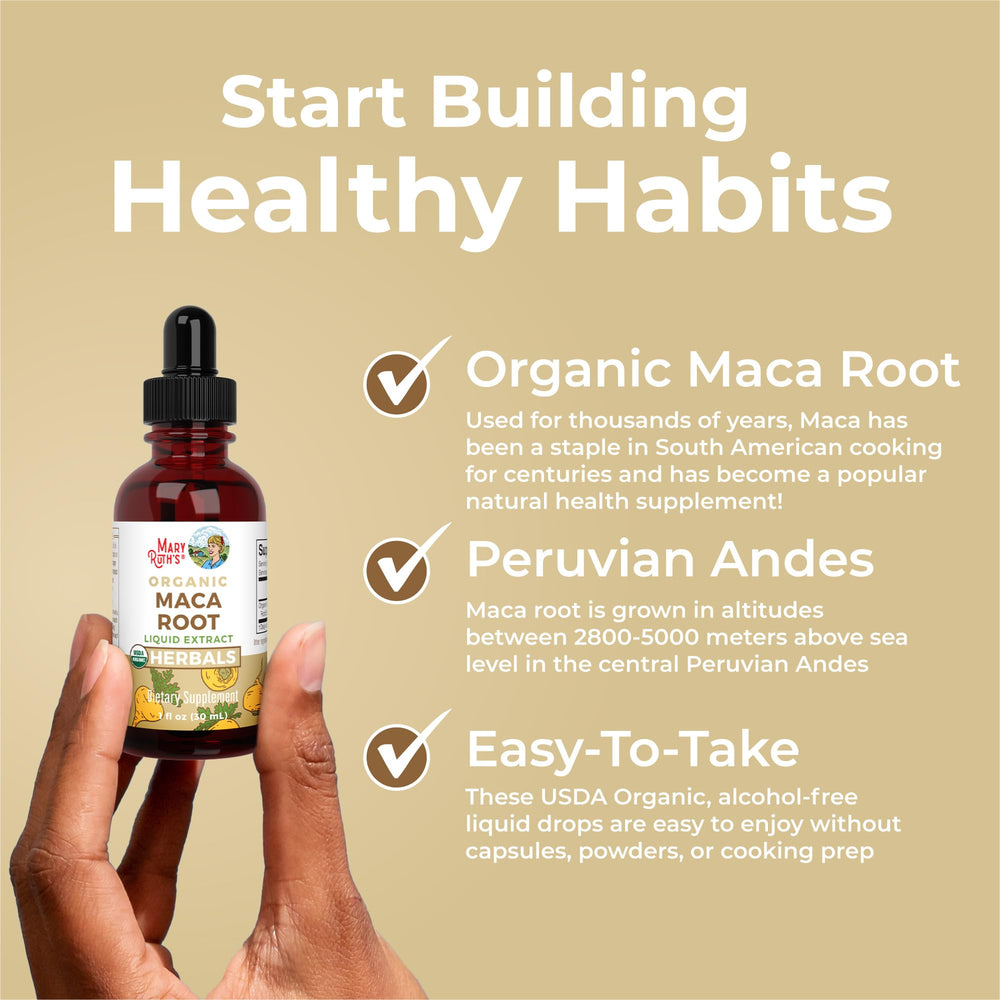 MaryRuth's Maca Root Drops in morning routine for consistent use