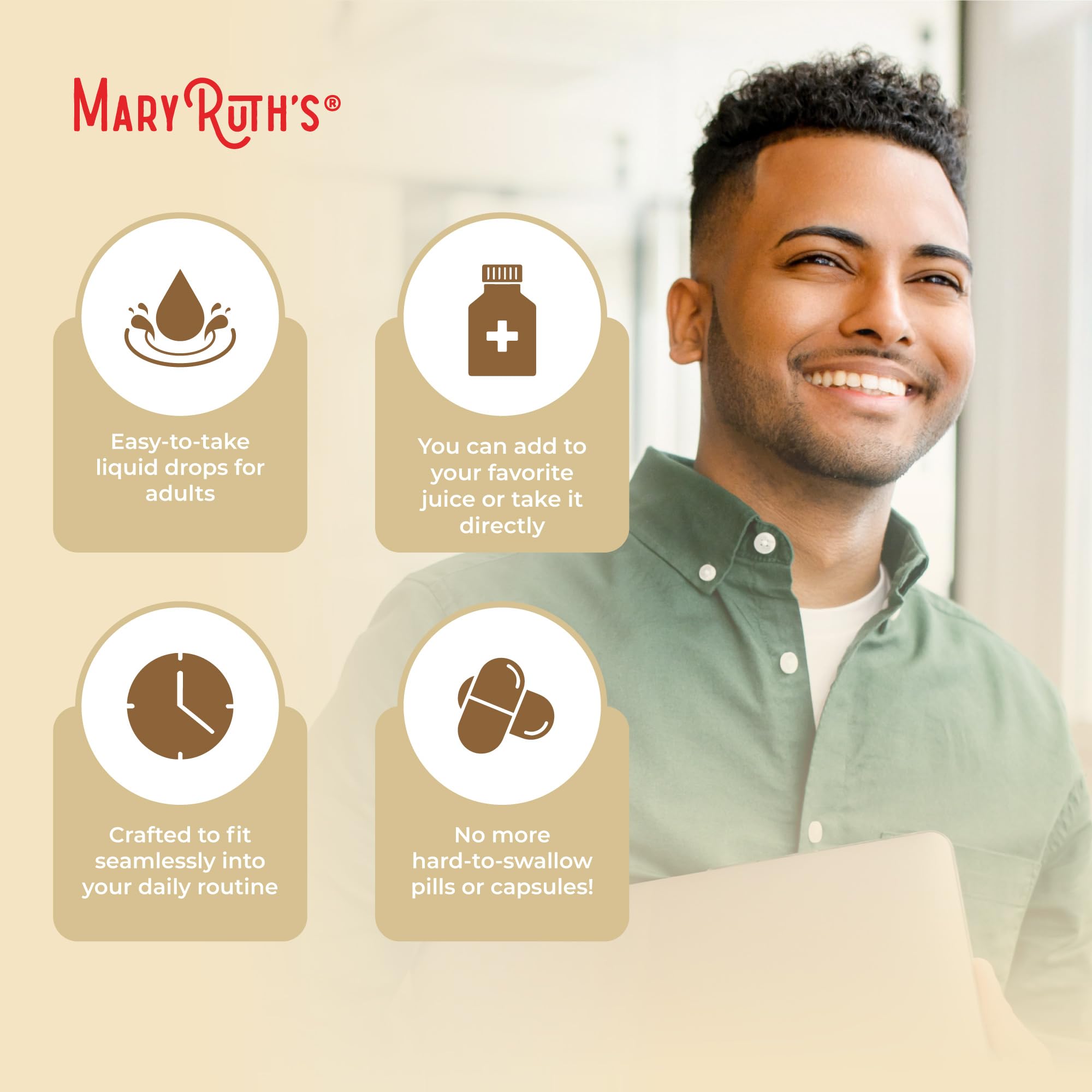 MaryRuth's Maca Root Drops travel-size bottle for on-the-go wellness