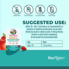 Close-up of strawberry flavor strips from MaryRuth's Mood and Cognition