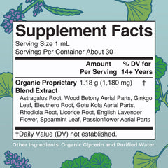 MaryRuth's Organic Adrenal Support Drops bottle promoting calmer nerves during busy days.