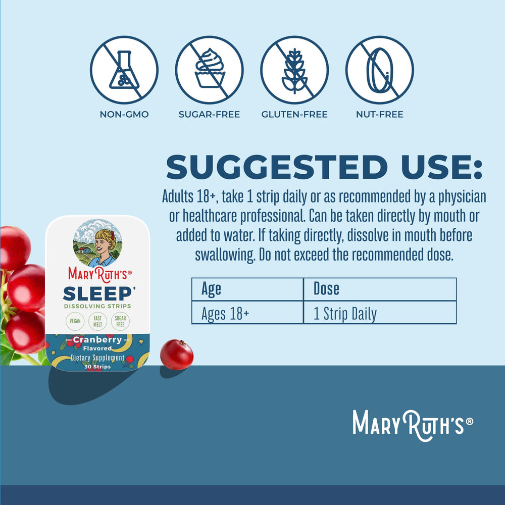 MaryRuth's L-Theanine strip for calming moments before bed