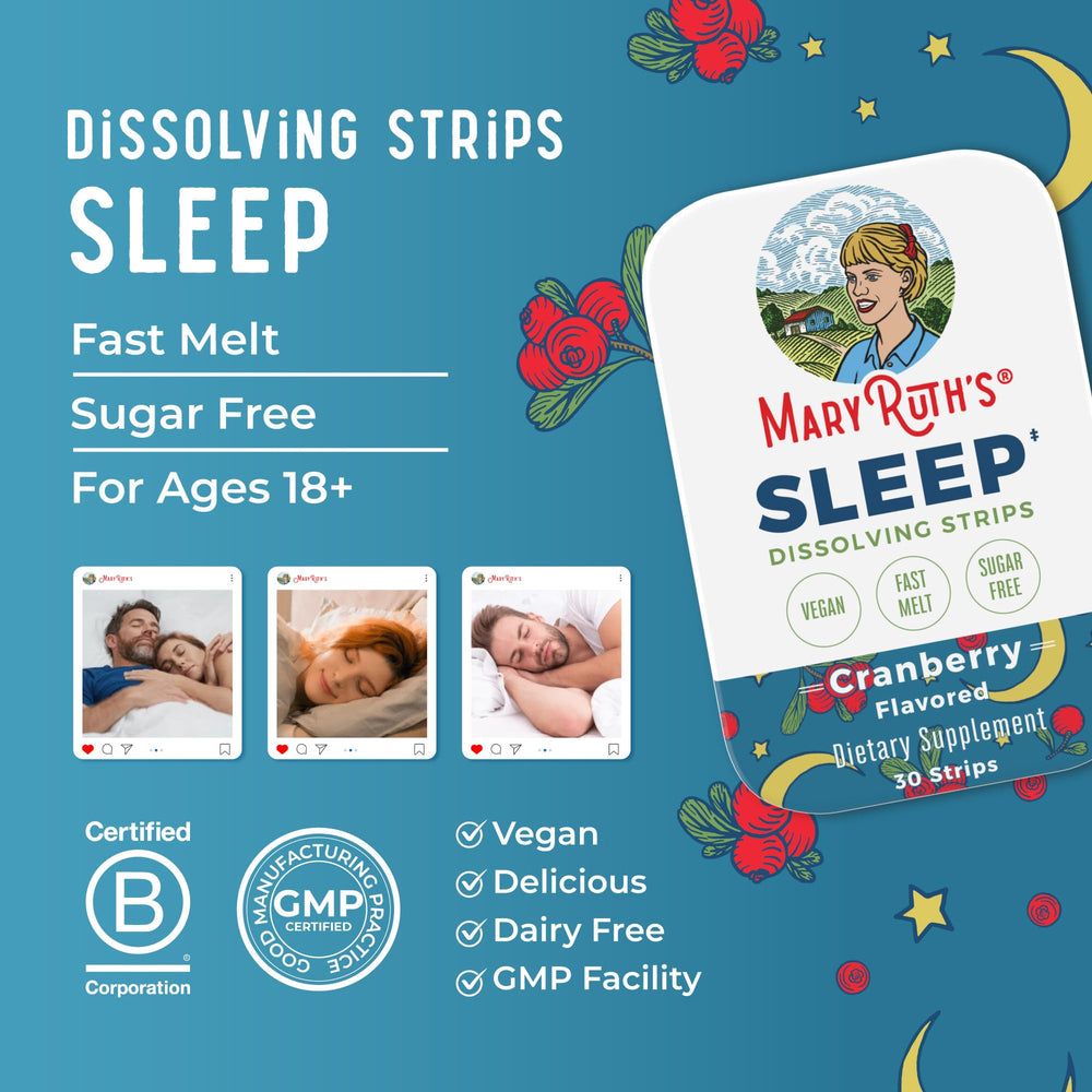 MaryRuth's vegan, gluten-free, dairy-free sleep strip with clean label
