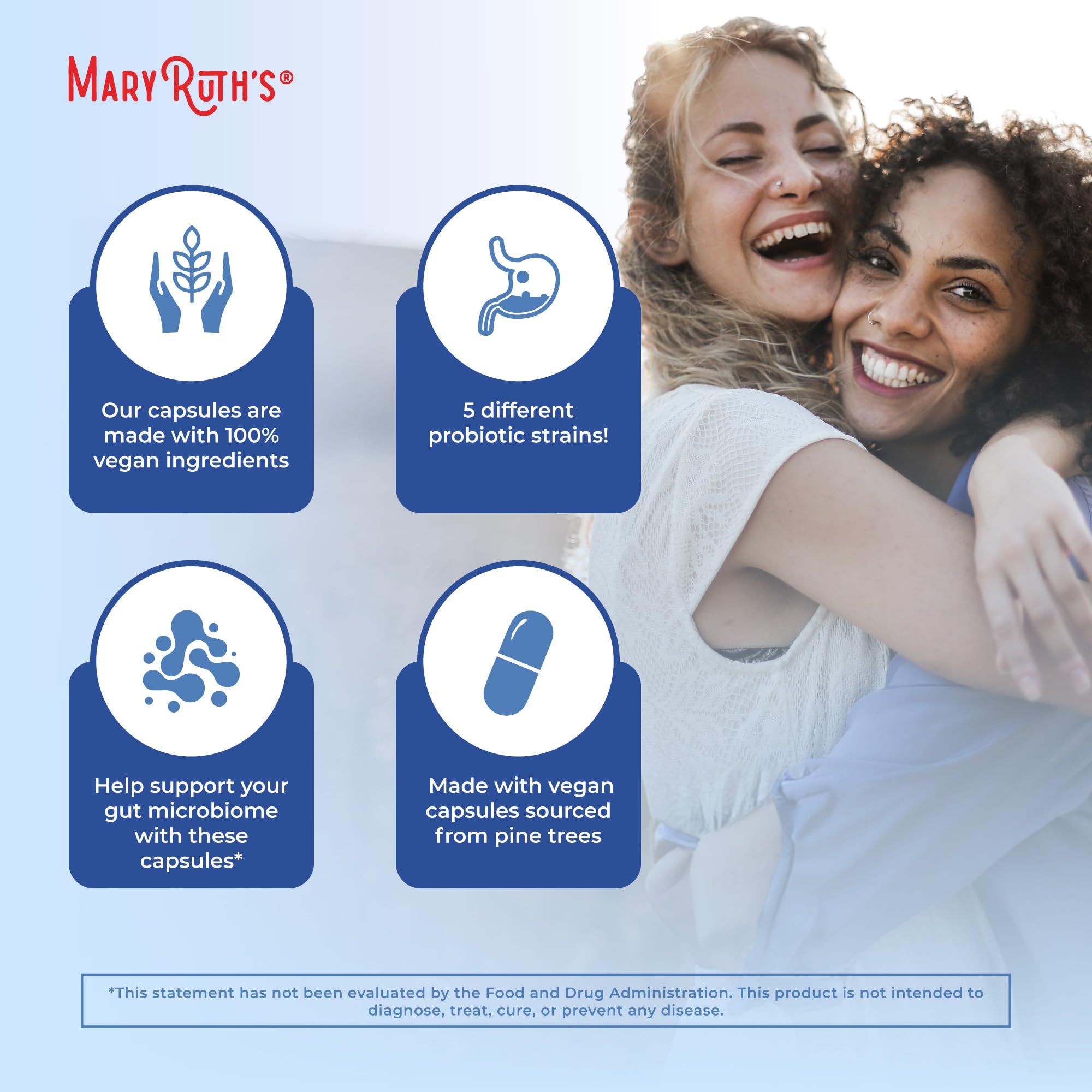 MaryRuth's vegan capsules emphasizing plant-based formulation for digestion