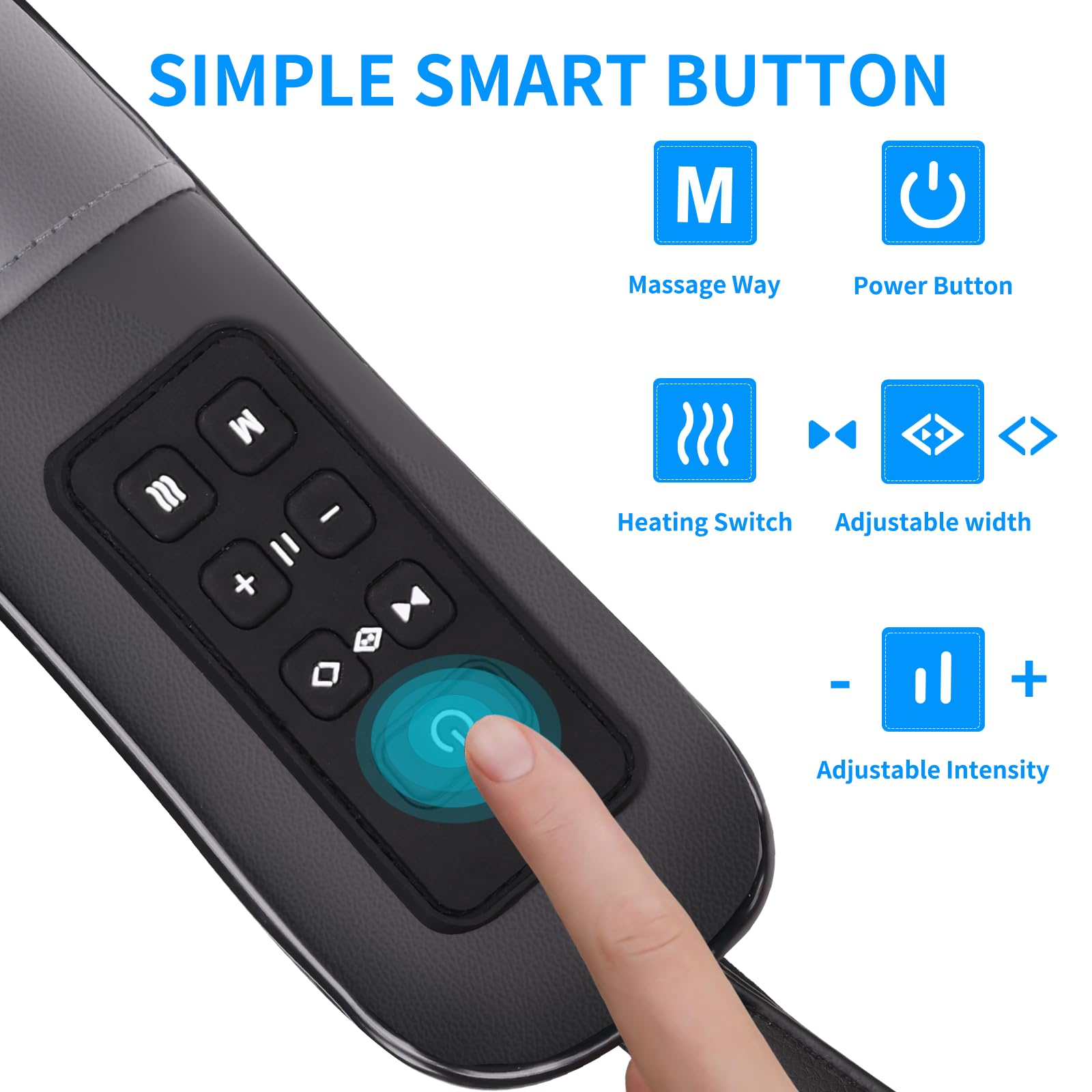 MASGRE 6D kneading heads deliver deep tissue massage across neck and back.