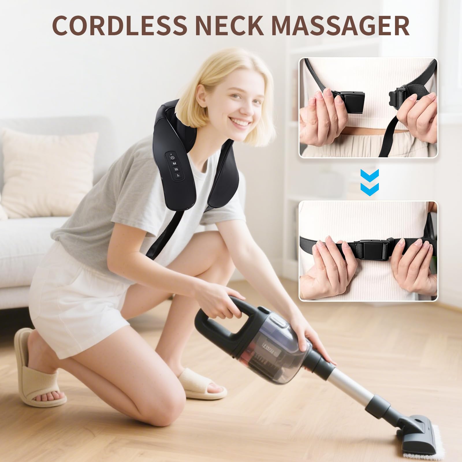MASGRE ergonomic U-shaped pillow fits neck and shoulders.