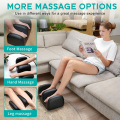 MASGRE Foot Massager shows bi-directional shiatsu rotation for relief.