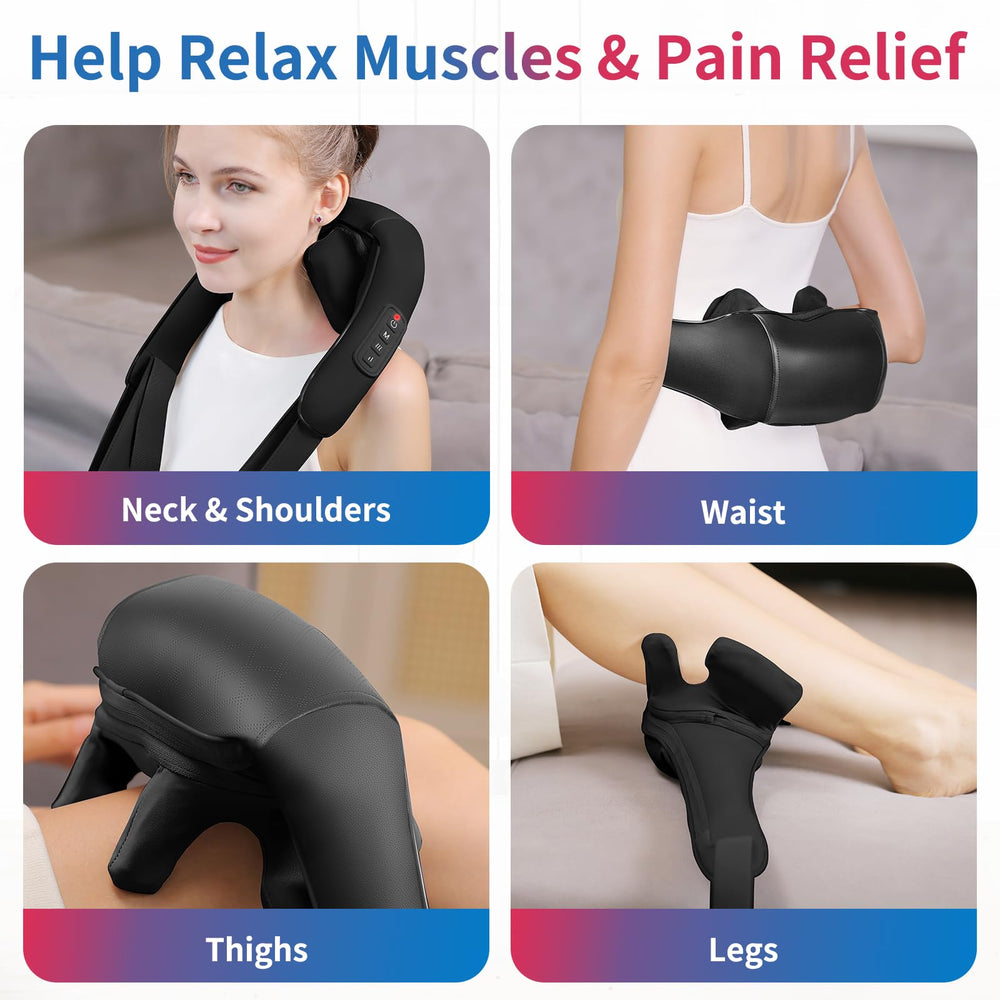 MASGRE neck massager cordless design enables portable relaxation anywhere.