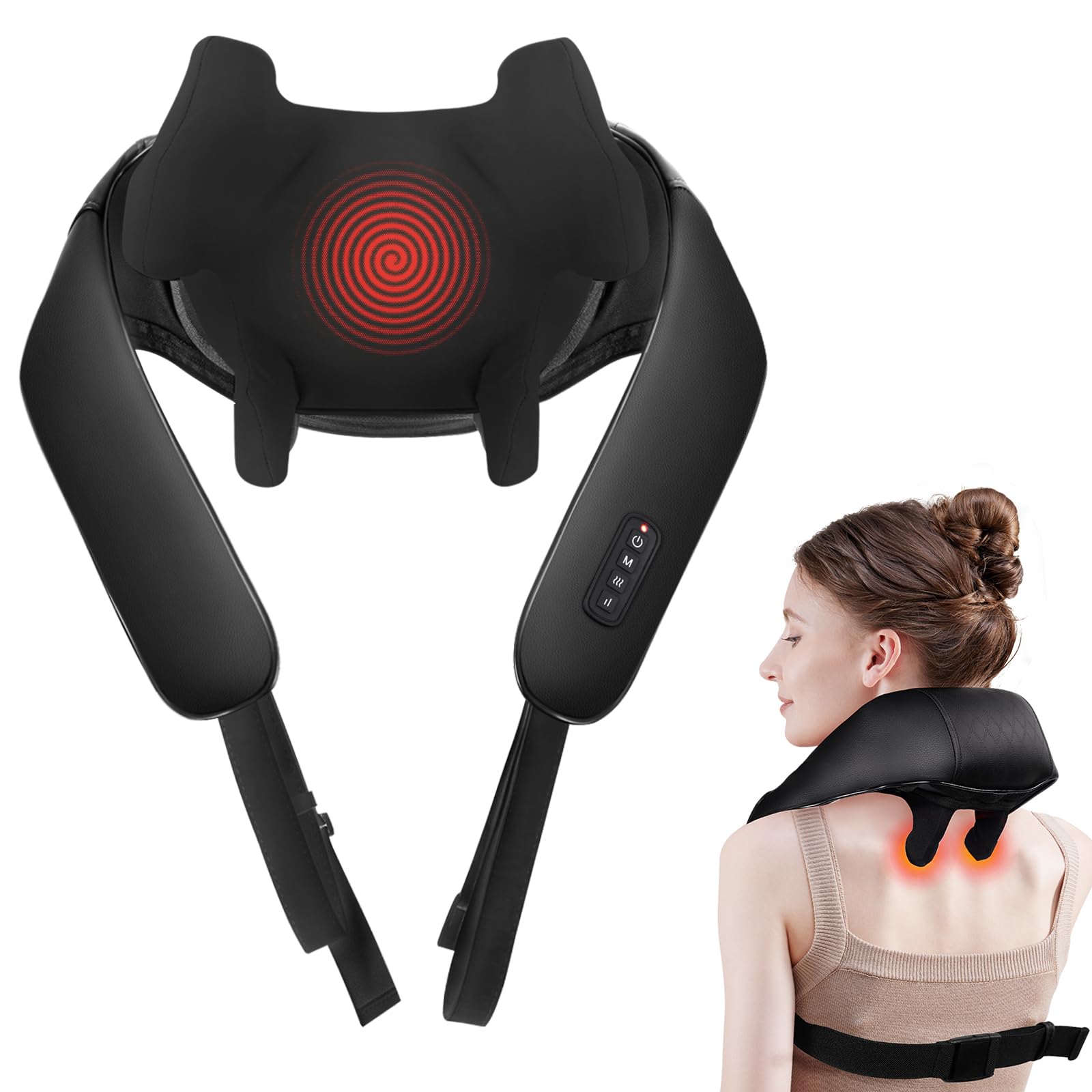 MASGRE neck massager with heat front view delivers soothing warmth and targeted relief.
