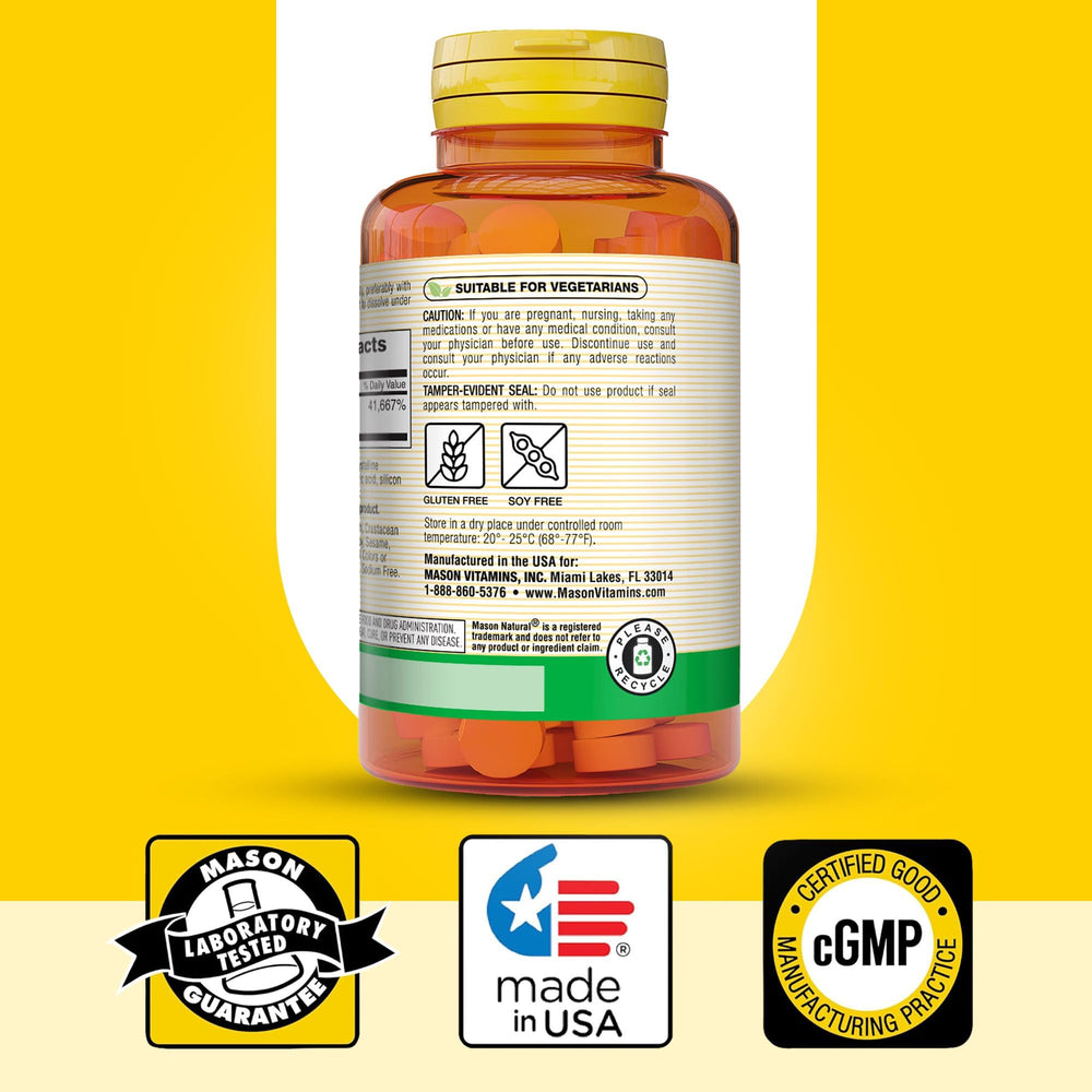 Mason Natural B12 1000 mcg daily supplement scene on a kitchen counter