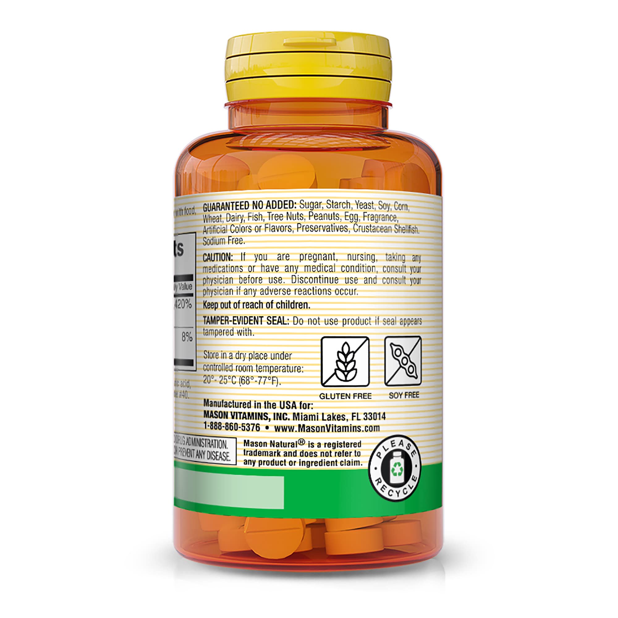 Mason Natural B12 250mcg packaging with clear label for informed daily use