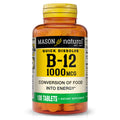 Mason Natural Vitamin B12 1000 mcg Quick Dissolve Tablets – Fast Absorption for Energy & Nerve Support | 100 Tablets