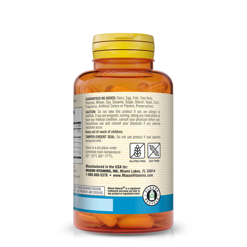 Mason Natural label closeup showing glucosamine chondroitin ingredients