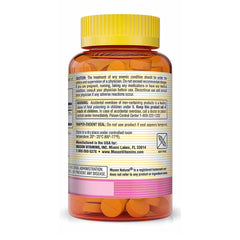 Mason Natural Ferrous Gluconate daily dosage with bottle and glass of water