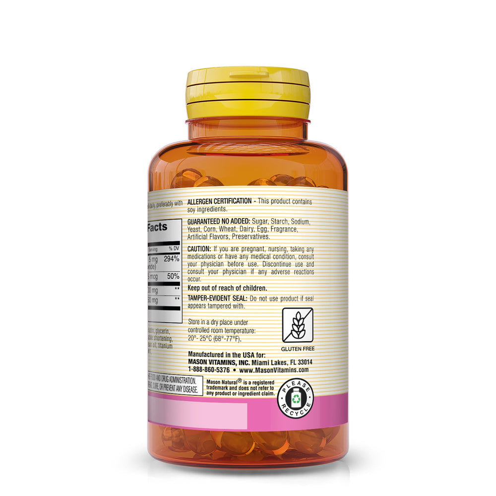 Mason Natural Lecithin-Kelp ingredients label highlights kelp and vitamin B6