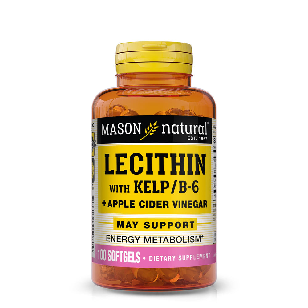 Mason Natural Lecithin-Kelp softgels bottle for energy metabolism support