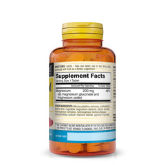 Mason Natural Magnesium 200 mg bottle label, long-standing quality and reliability.