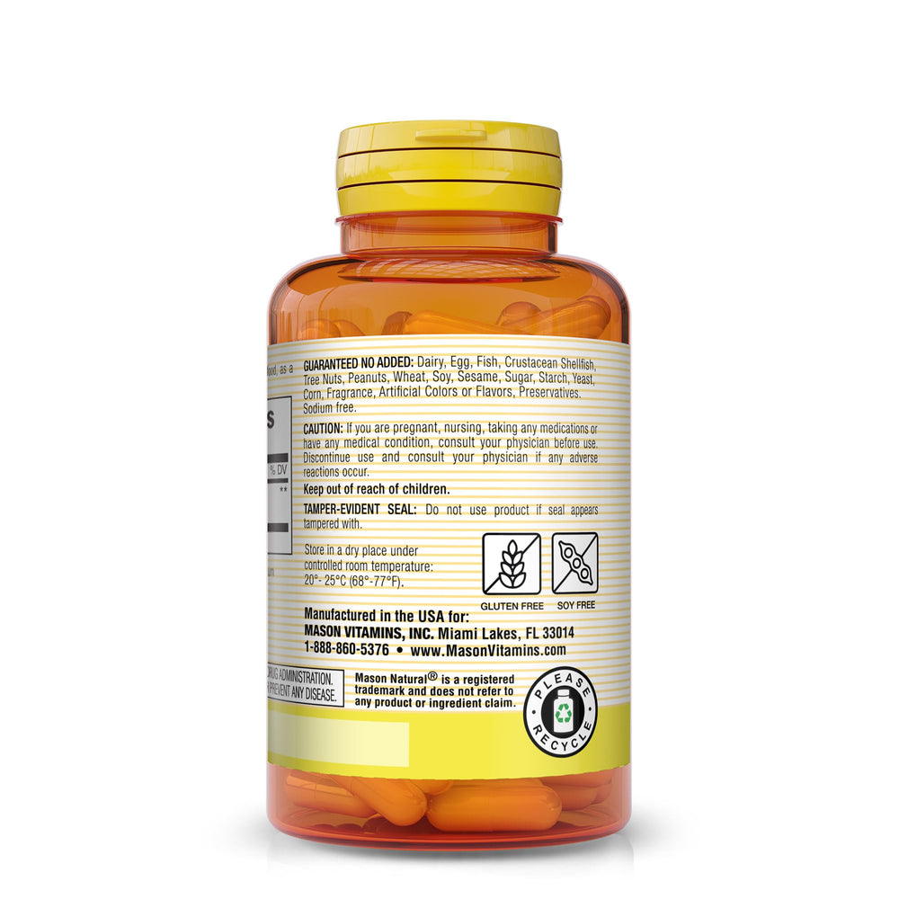 Mason Natural Milk Thistle label and packaging highlighting purity and potency.