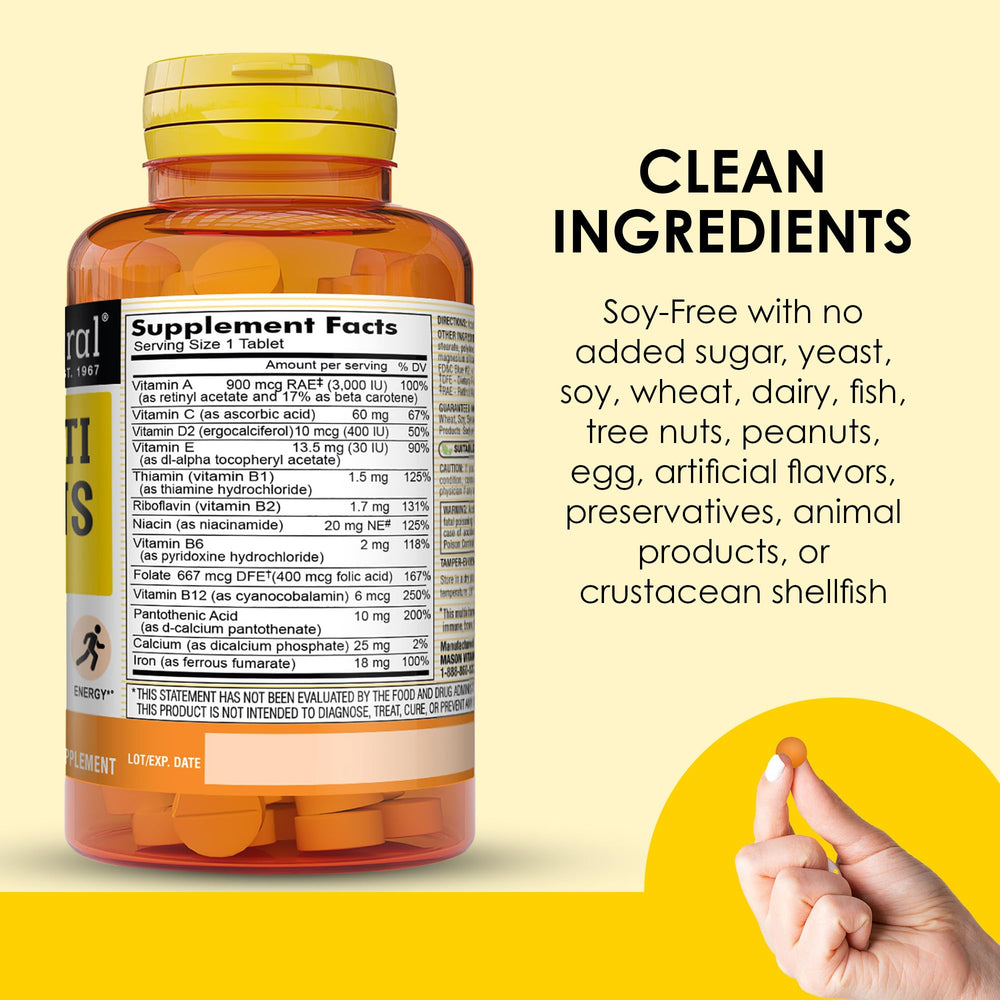 Mason Natural supplement facts and ingredient listing