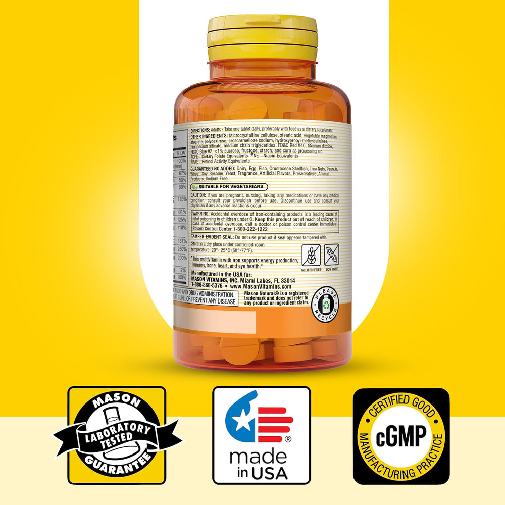 Mason Natural packaging emphasizes a 1 year supply option