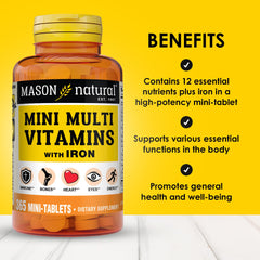 Mason Natural Mini Multi Vitamin tablet showing compact one-a-day dose