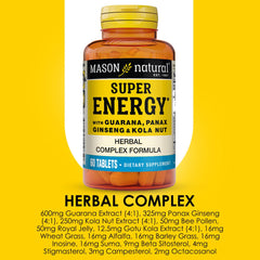 Mason Natural Super Energy tablets poured into a tray.