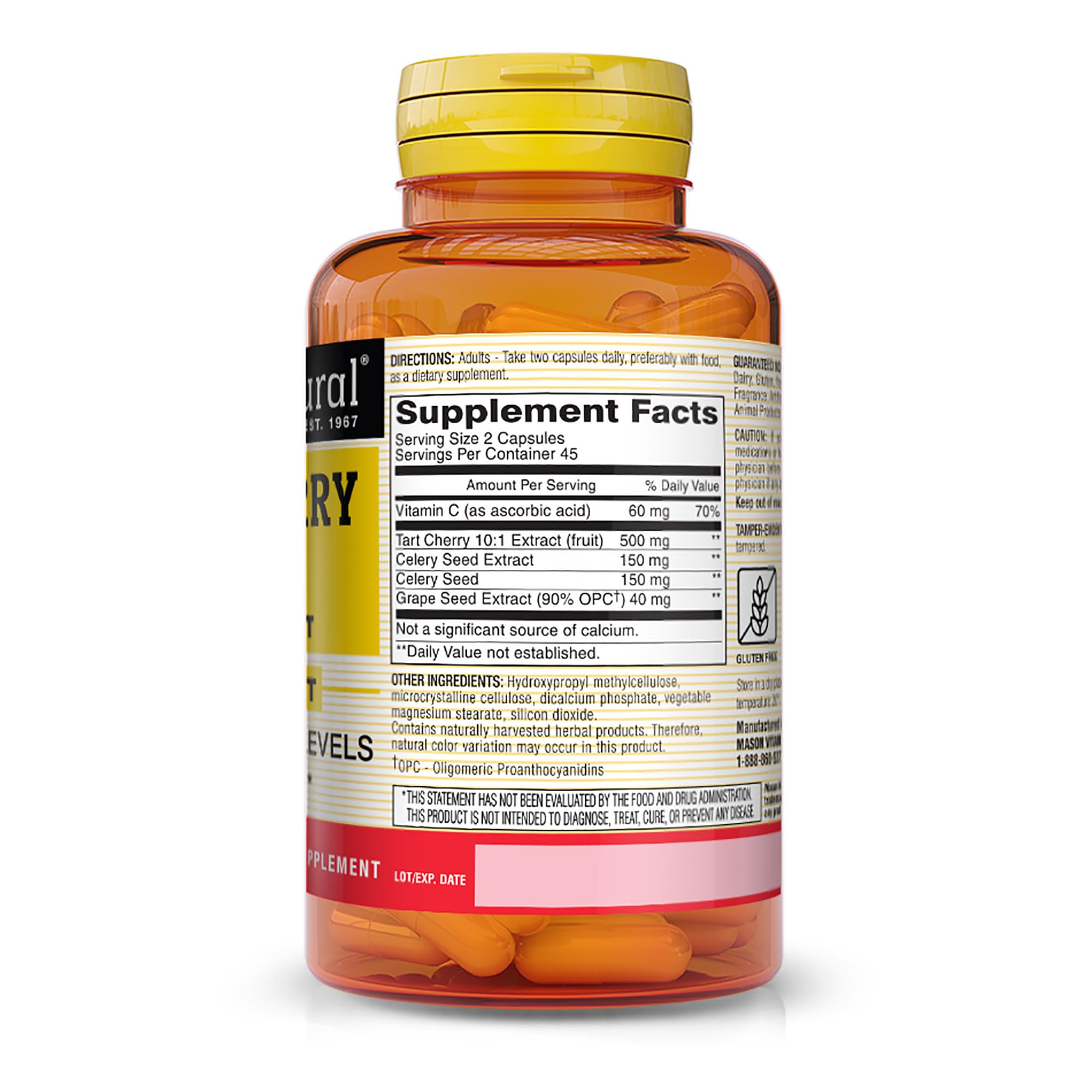 Mason Natural Tart Cherry capsules ready to take for daily wellness