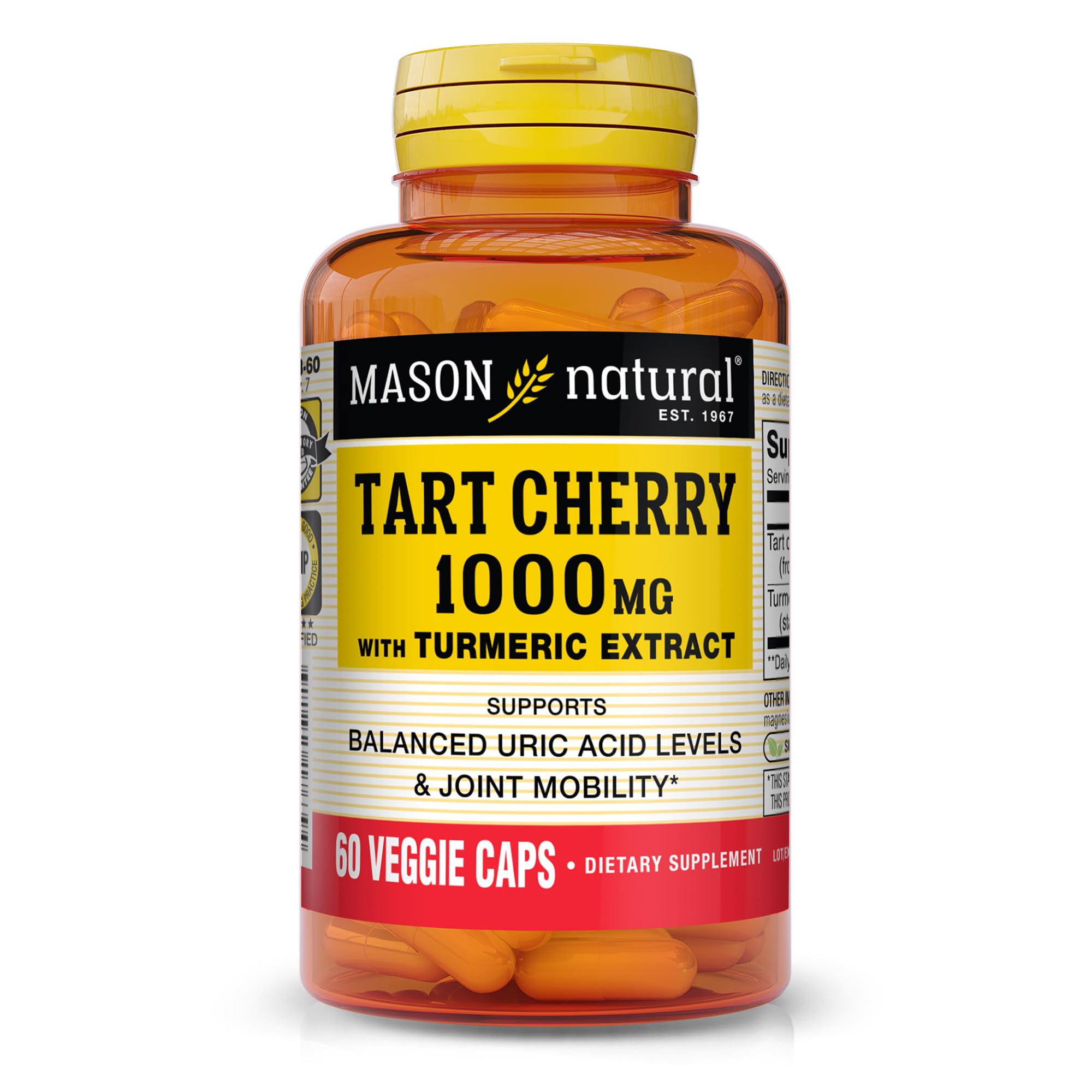 Mason Natural Tart Cherry Extract bottle showing 1000 mg for joint support