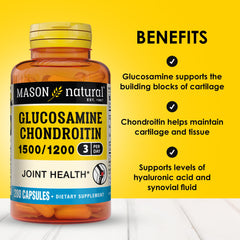 Mason Natural vitamin C and manganese label close-up for cartilage support