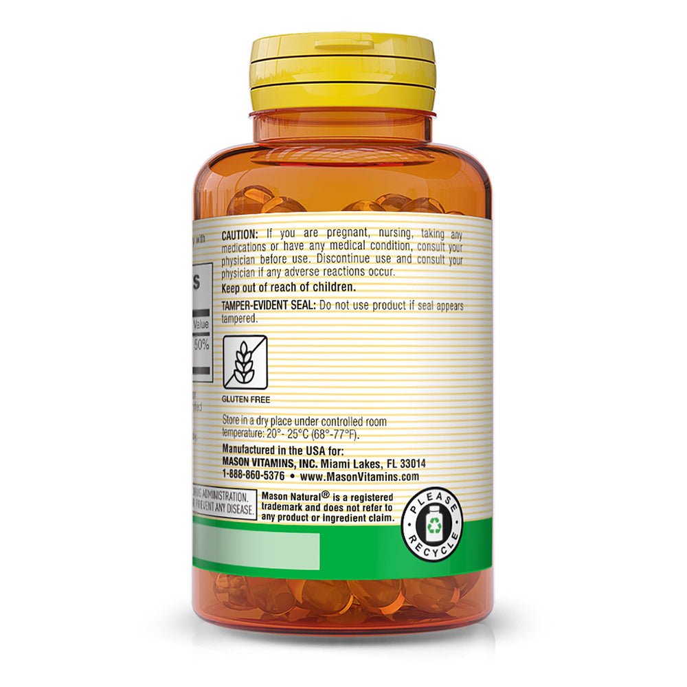 Mason Natural Vitamin D3 softgels being held for daily wellness.