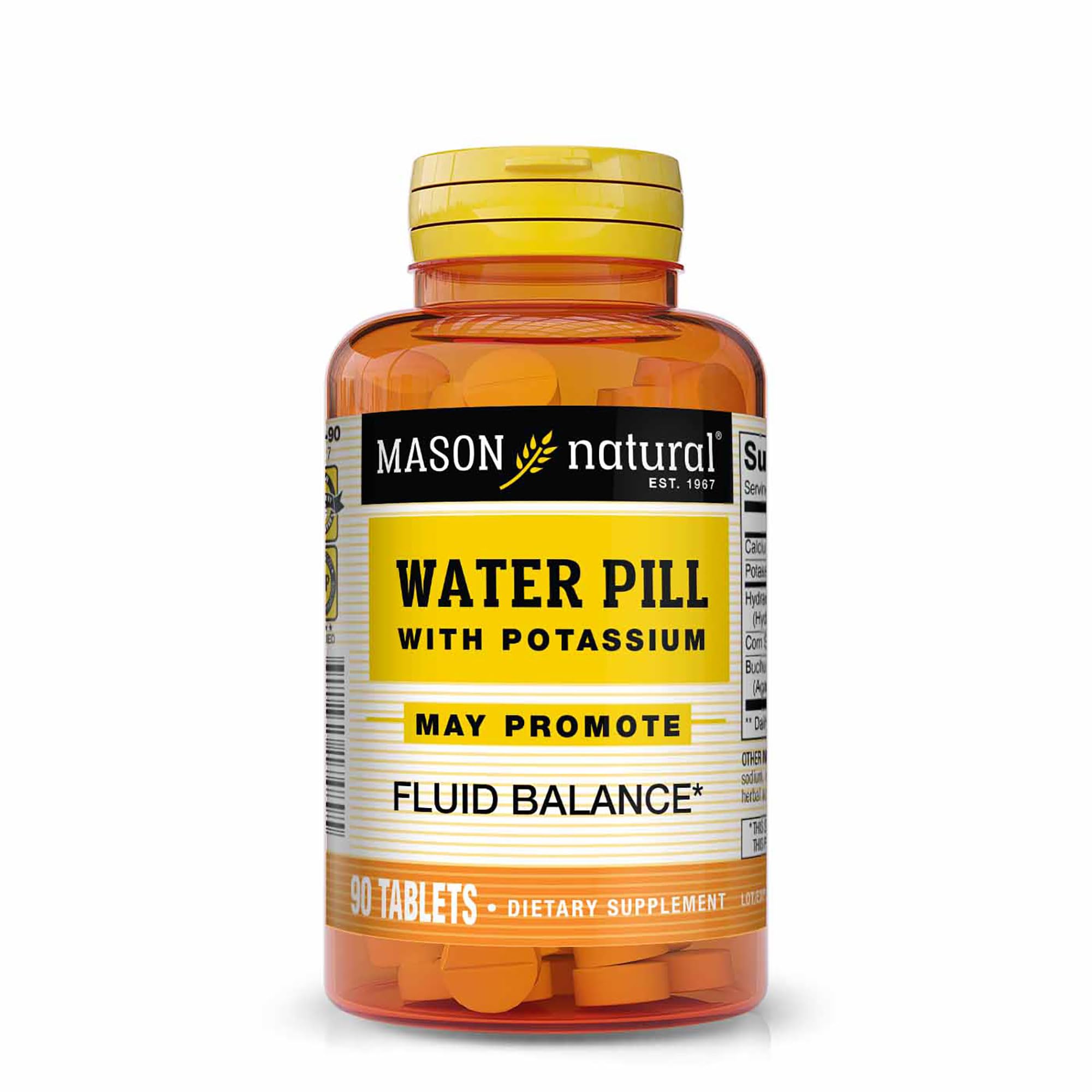 Mason Natural Water Pill bottle front, designed for daily hydration support.