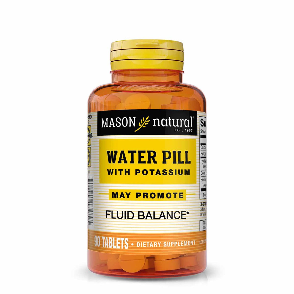 Mason Natural Water Pill bottle front, designed for daily hydration support.