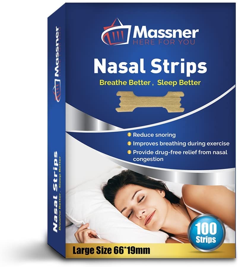 MASSNER nasal strips close-up showing soft material for gentle airflow