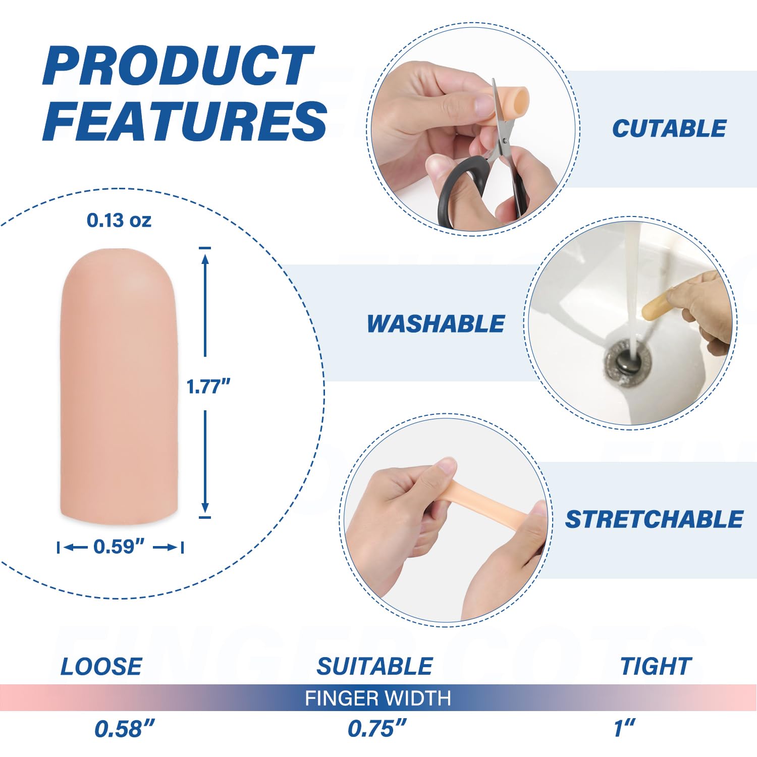 MasterMo silicone finger sleeves worn on hand for comfort during crafts
