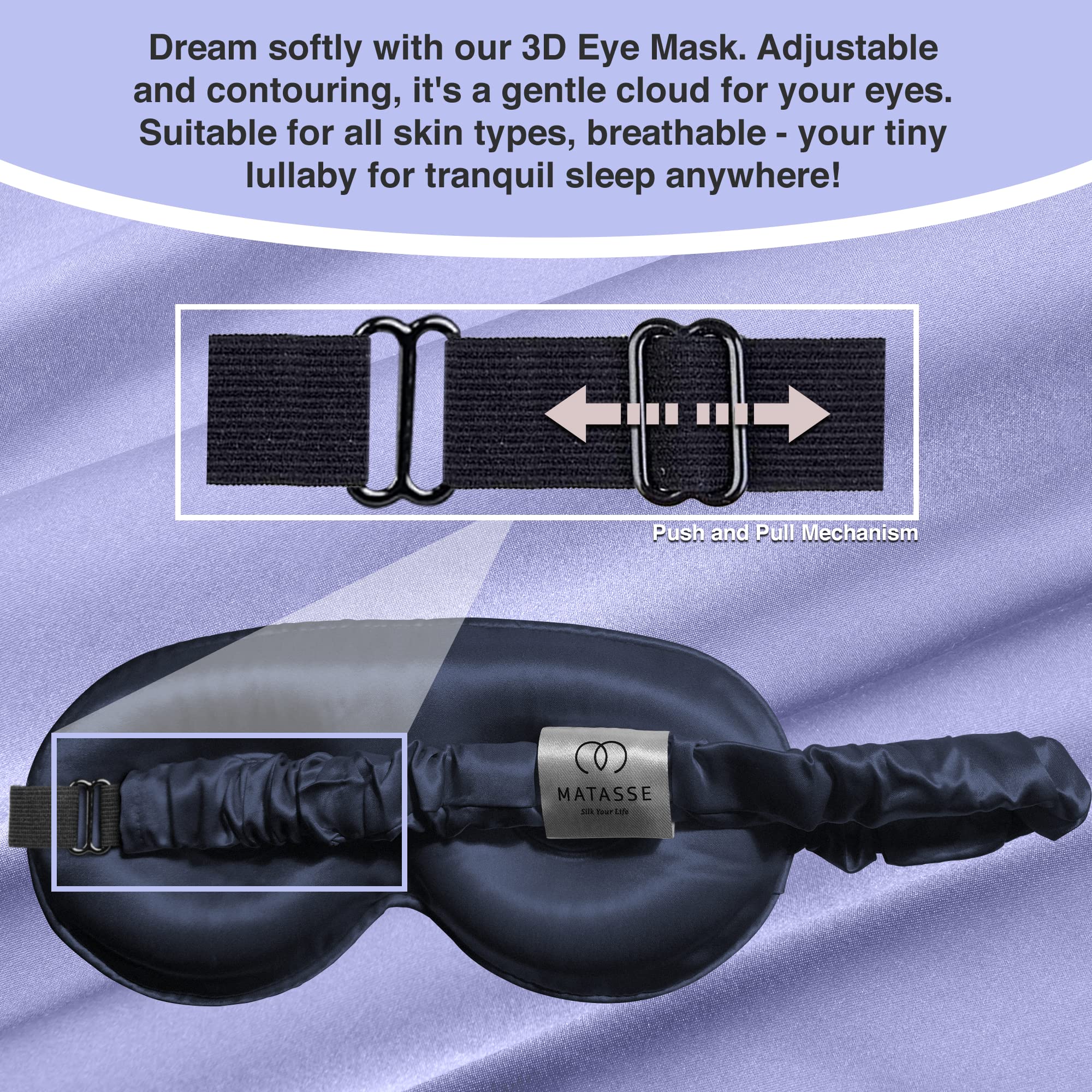 MATASSE Silk Your Life padded eyecups with nose contour provide cushioned comfort