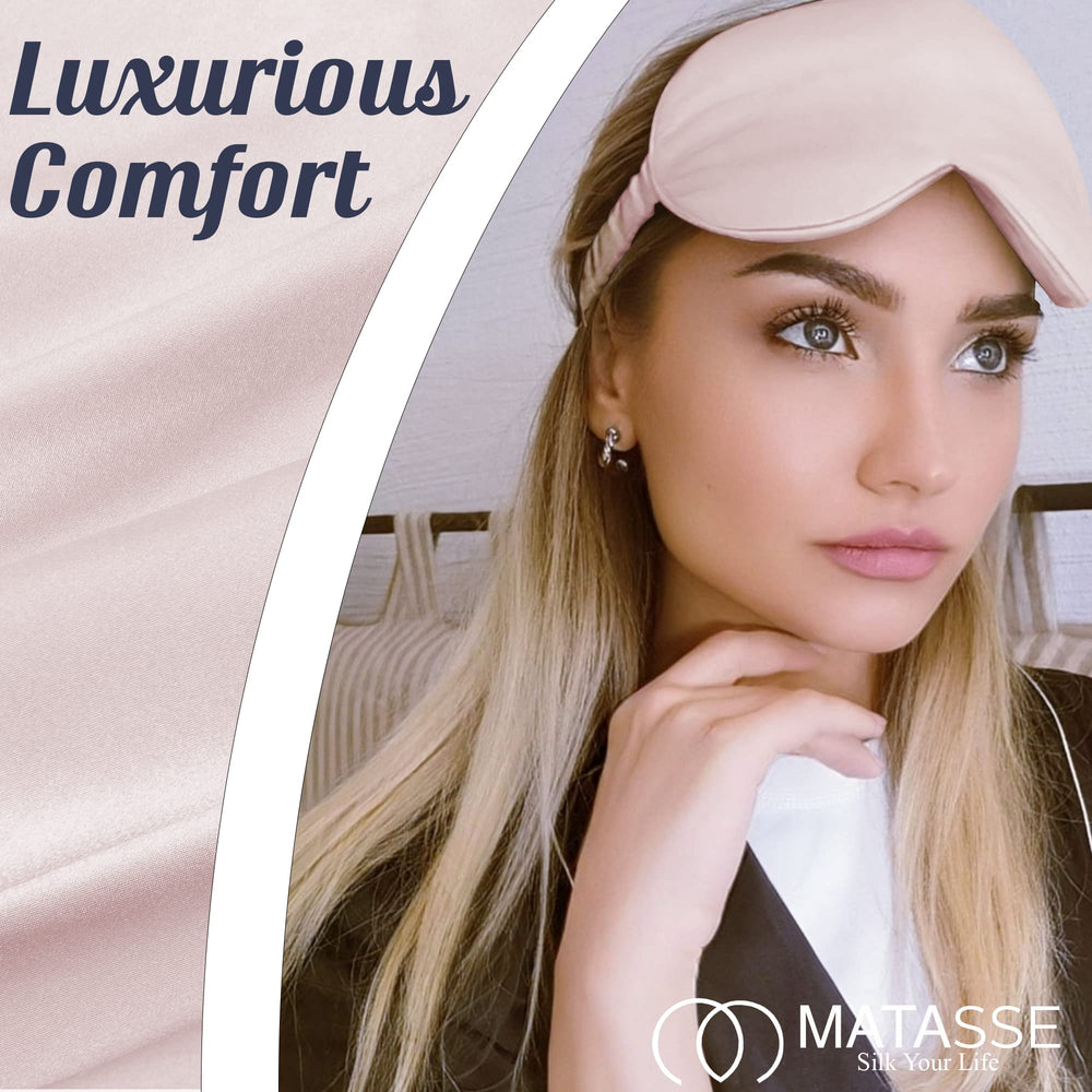 MATASSE Silk eye mask puffed edges reduce pressure for all-night comfort