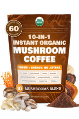 MATCHA DNA mushroom coffee cup showing rich Brazilian dark roast aroma for energy