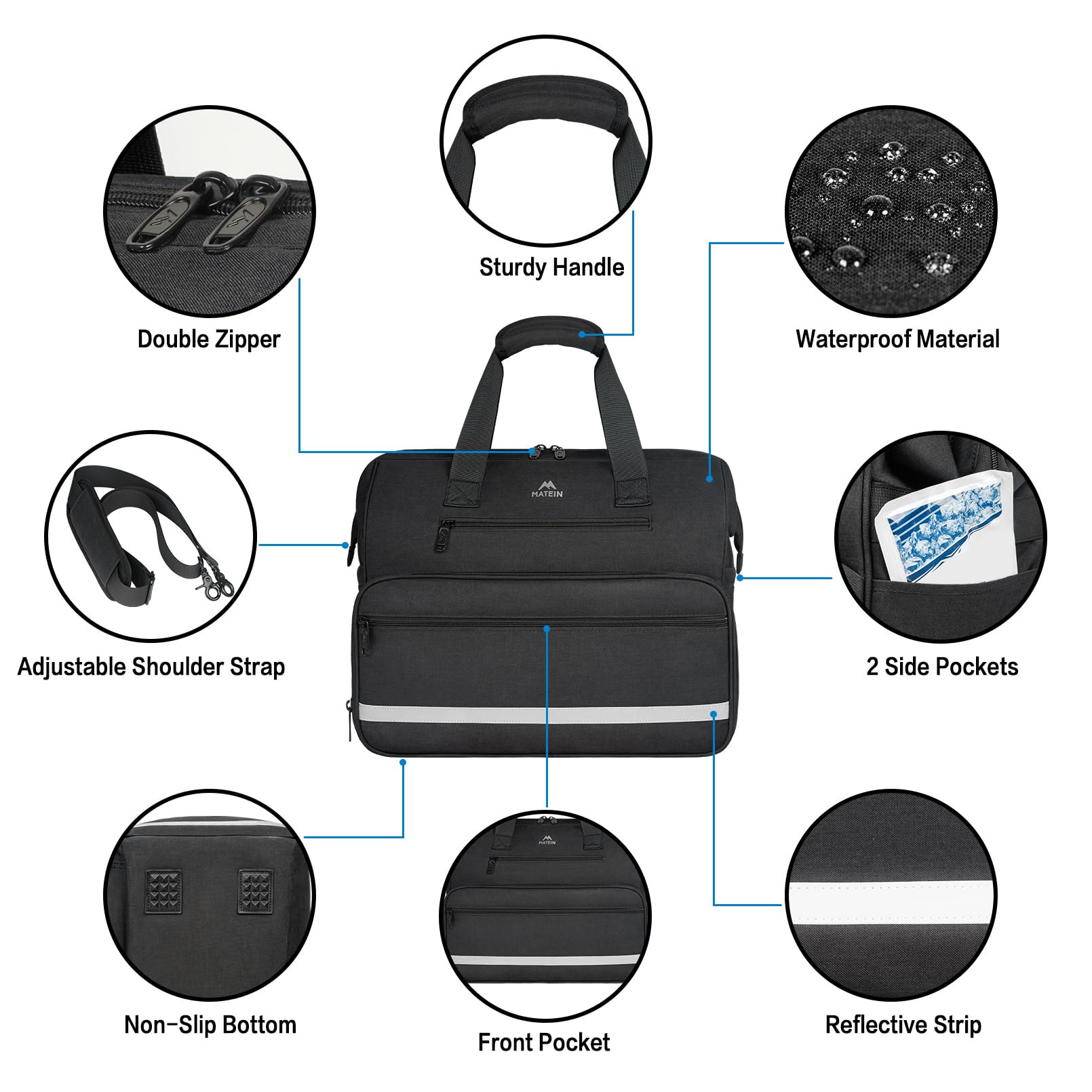 MATEIN medical bag large-capacity-dimensions accommodates supplies for home visits