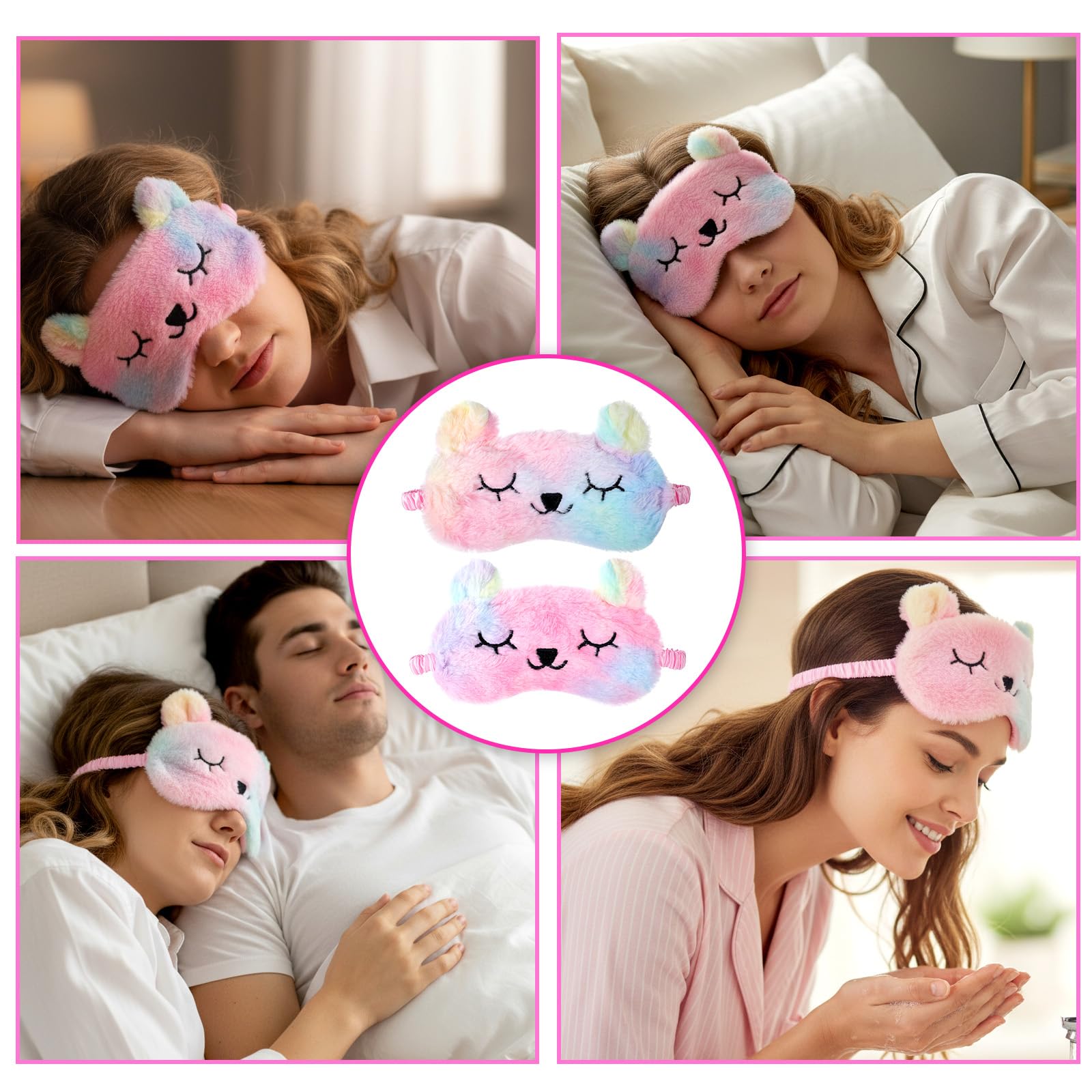 Matwsec panda pink mask is durable for sleepovers